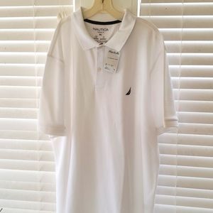 Nautica mens XXL polo shirt white, wicking,breathable NWT